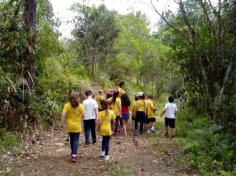 Grupos Alegria, Natureza e Pequenos Cientistas exploram o Espaço Verde