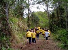 Grupos Alegria, Natureza e Pequenos Cientistas exploram o Espaço Verde