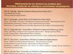 Convite – Semana Nacional da Família 2013