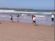 2ºs anos A e B em aula de campo na praia da Atalaia: aventuras e aprendizagens