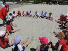 2ºs anos A e B em aula de campo na praia da Atalaia: aventuras e aprendizagens