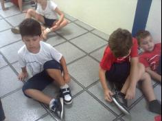 1º ano A na sala de balé