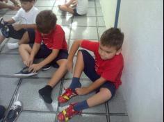 1º ano A na sala de balé