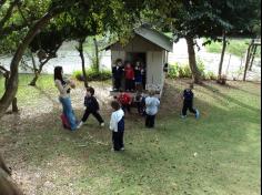 Grupos Peixe e Música em uma tarde de estudos e brincadeiras no Espaço Verde