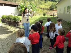 Grupos Peixe e Música em uma tarde de estudos e brincadeiras no Espaço Verde