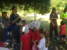 Grupo Peixe aprendendo a cuidar da natureza com o grupo do LEAS